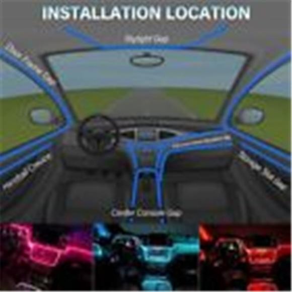 6M Car RGB Interior Ambient LED‎ Strip Light APP Music Control Atmosphere Lamps - Picture 6 of 10
